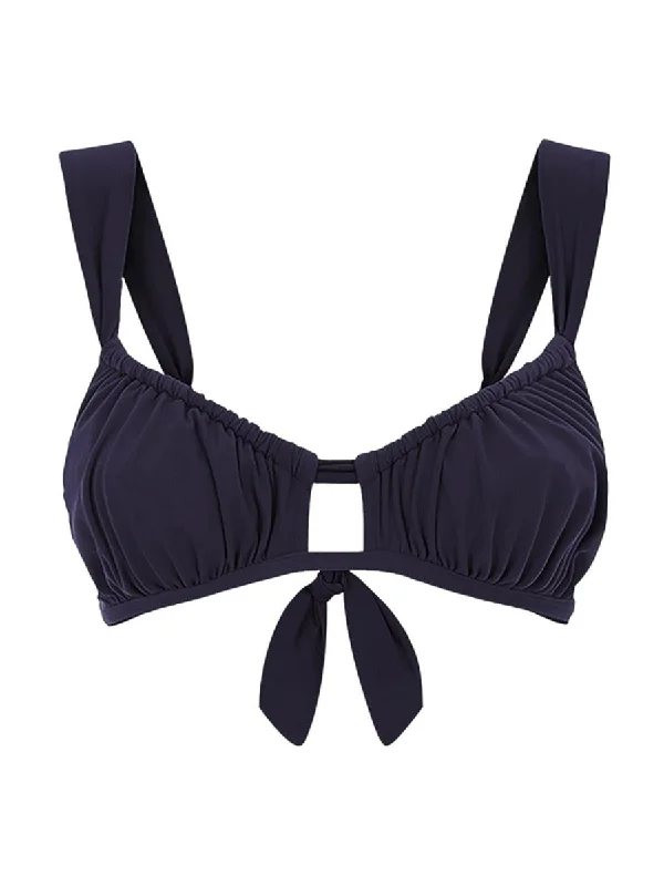 Sustainable bikini made from recycled materials for eco - conscious beachgoersBridget Bikini Top Navy