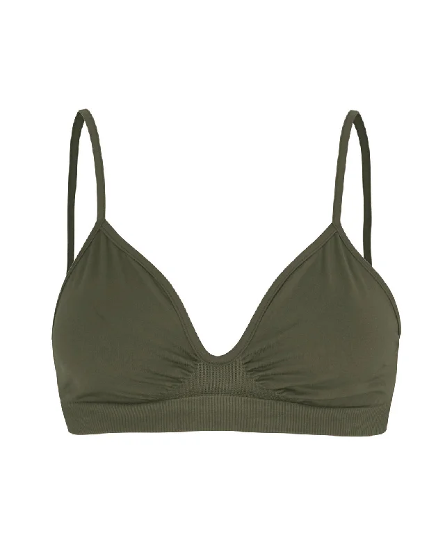 Plus - size bikini with full - coverage options for comfort and confidenceLIBERATED Bikini Bra Top | Olive