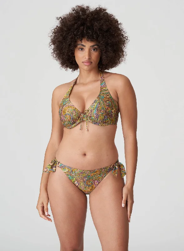 Monokini - style bikini with a unique one - piece - meets - bikini designPrimaDonna Swimwear: Sakarun Half Padded Plunge Bikini Top Sunny Paisley