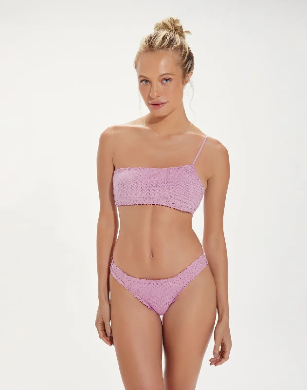 Lace - trimmed bikini for an elegant and romantic touchScales Ana Asymmetrical Bikini Top