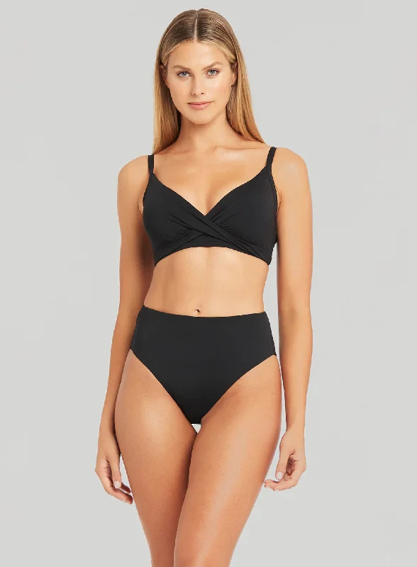 High - performance bikini with quick - drying fabric for active swimmersSea Level: Eco Essentials Twist Front DD E Cup Bikini Top Black