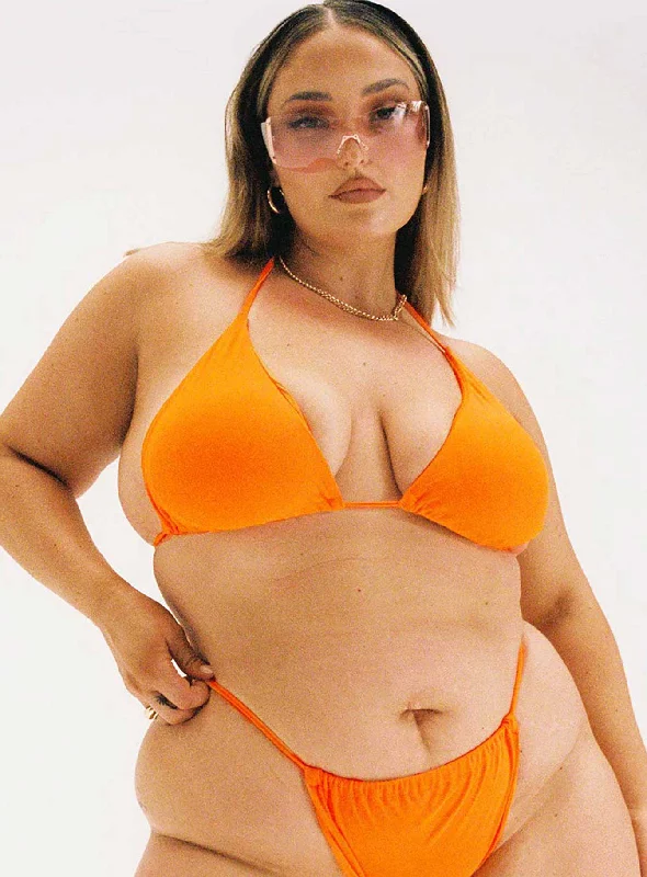 Long - line bikini top for added support and a fashionable lookSerene Bikini Top Orange Curve